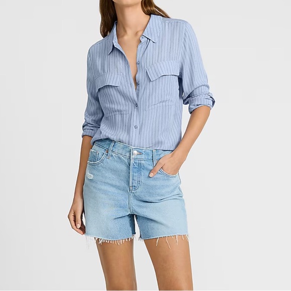 NWT Express Striped Button-Up Shirt - Picture 2 of 7